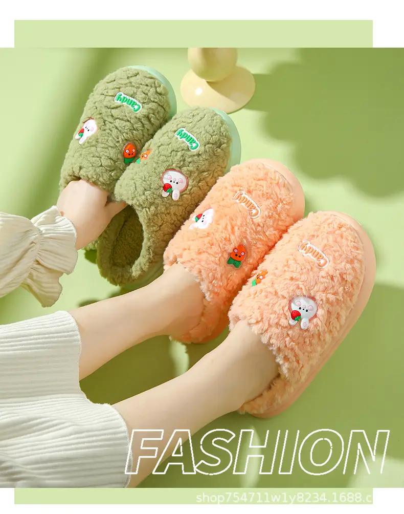 Cotton Slippers for Women in Autumn and Winter Household Thick-Soled Non-Slip Indoor Home Wear-Resistant Plush Warm Couple Cotton Slippers for Men — feature 3