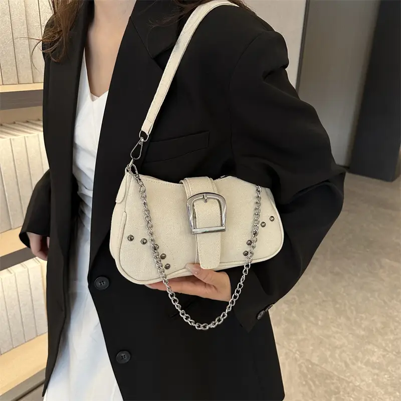 2023 Retro Canvas Shoulder Bag Set with Chain Strap - Image 6