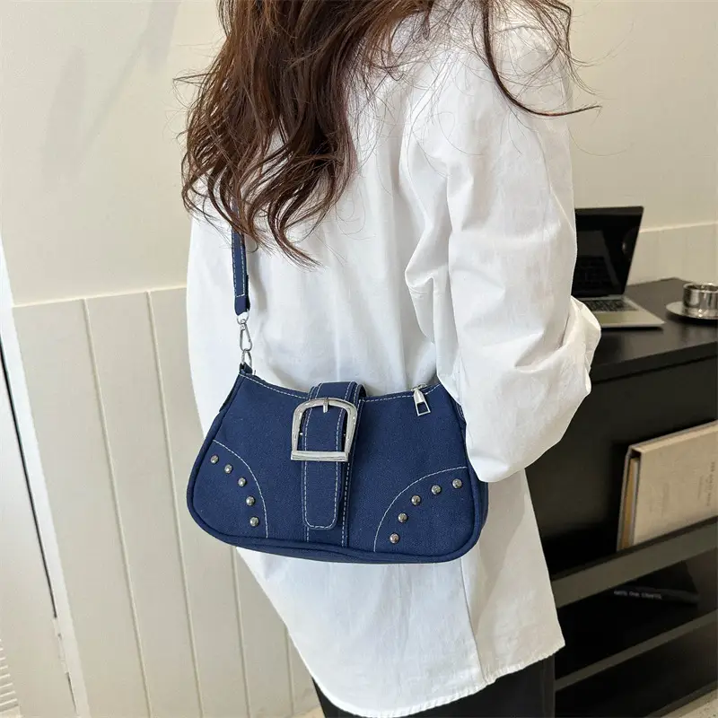 2023 Retro Canvas Shoulder Bag Set with Chain Strap - Image 7
