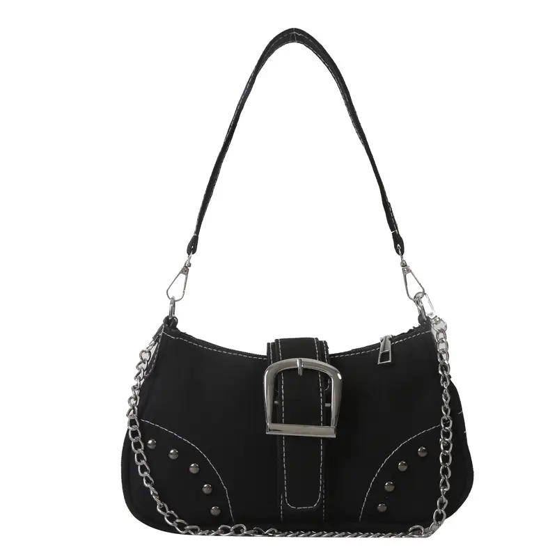 2023 Retro Canvas Shoulder Bag Set with Chain Strap - Image 8