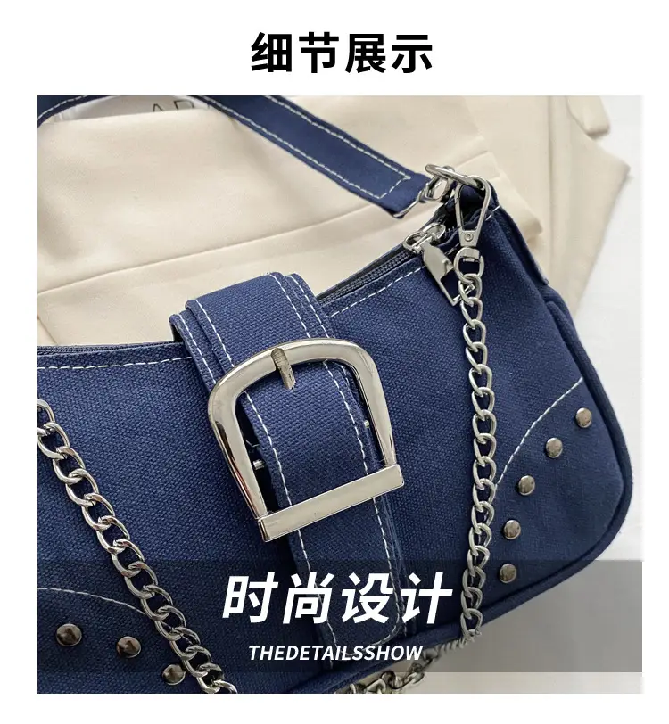 2023 Retro Canvas Shoulder Bag Set with Chain Strap — feature 3