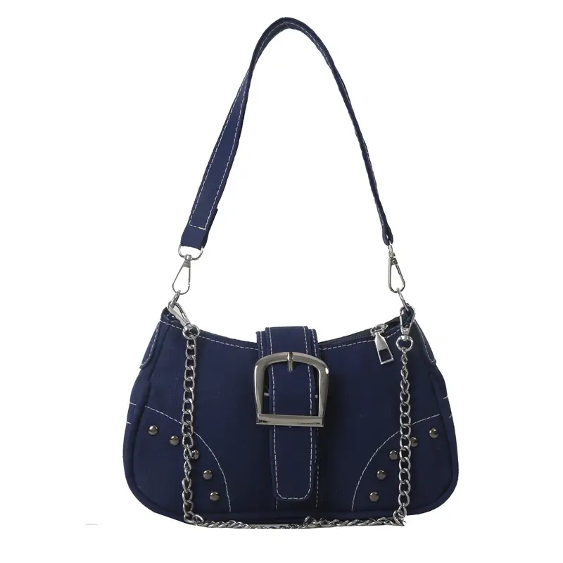 2023 Retro Canvas Shoulder Bag Set with Chain Strap - Image 2