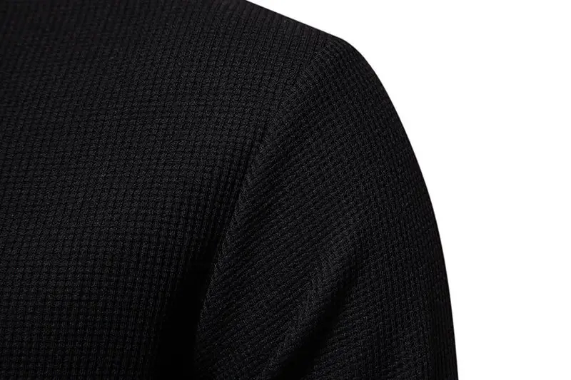 Men's Long Sleeve Waffle T-Shirt Beige 4 Button — feature 20