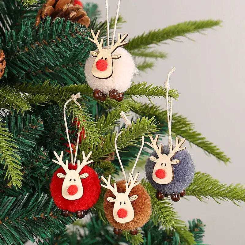 Hong Kong Love Christmas Deer Fur Ball Pendant - Image 6
