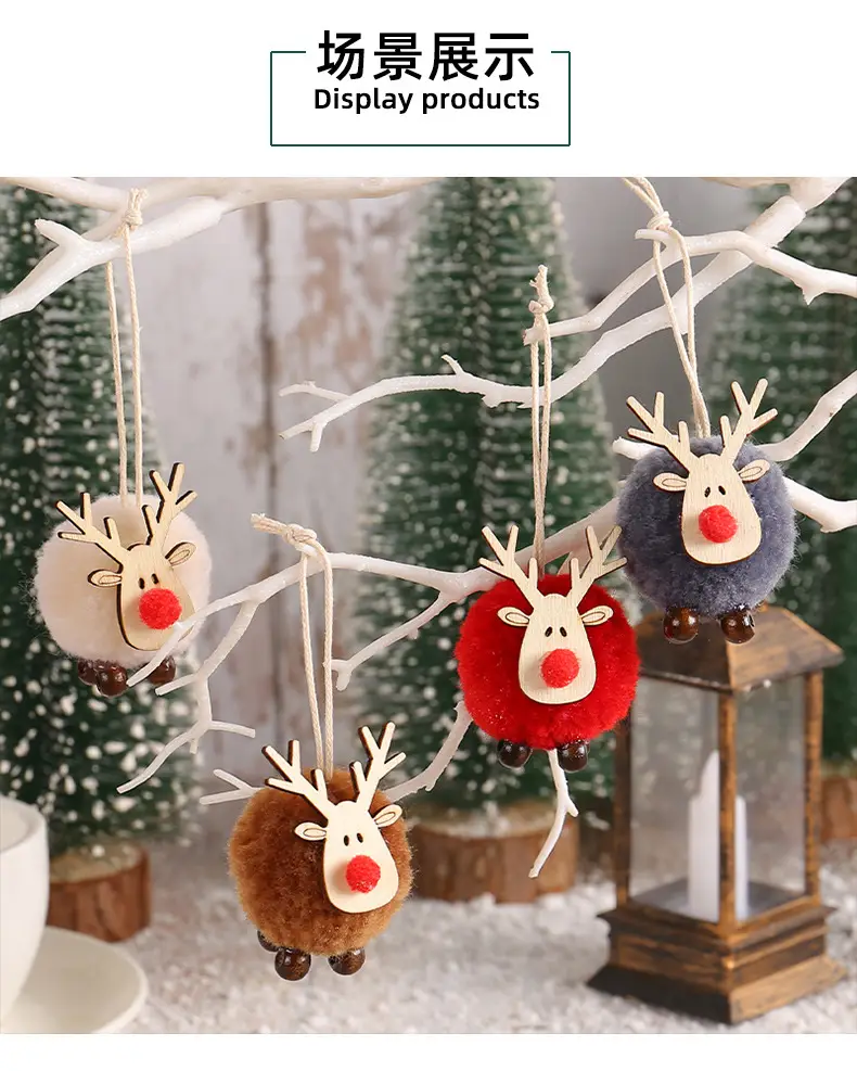 Hong Kong Love Christmas Deer Fur Ball Pendant — feature 4