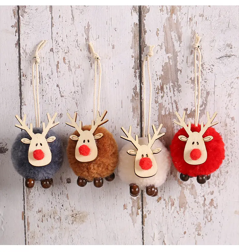 Hong Kong Love Christmas Deer Fur Ball Pendant — feature 5