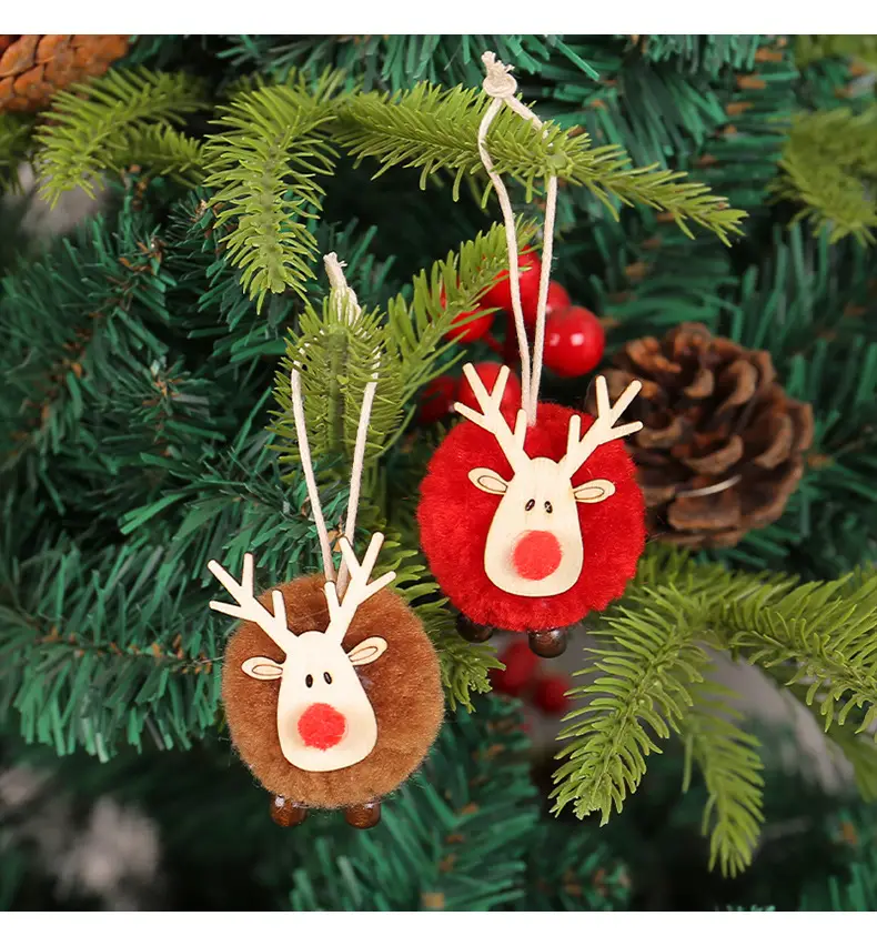Hong Kong Love Christmas Deer Fur Ball Pendant — feature 7