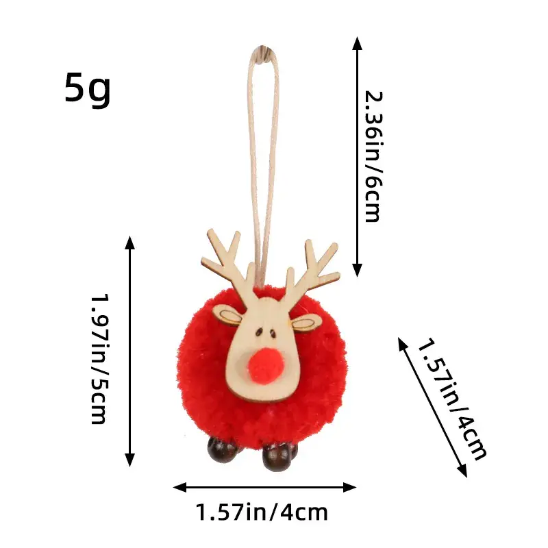 Hong Kong Love Christmas Deer Fur Ball Pendant - Image 2
