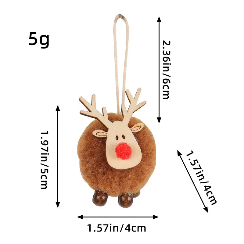 Hong Kong Love Christmas Deer Fur Ball Pendant - Image 4