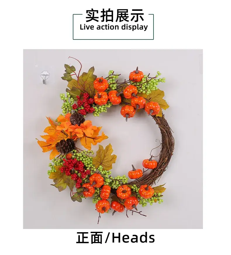 Autumn Pumpkin Rattan Door Hanging Decor — feature 10