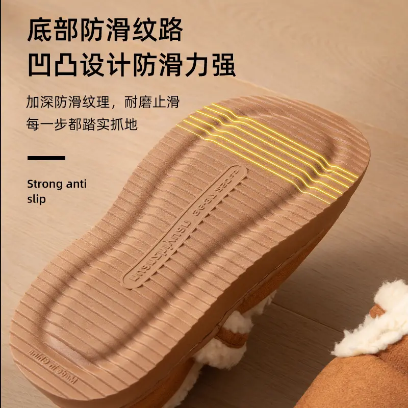 Nanbowan closed toe slippers women's winter home outdoor plush all-match ins popular Net red shoes warm cotton shoes wholesale - Image 7