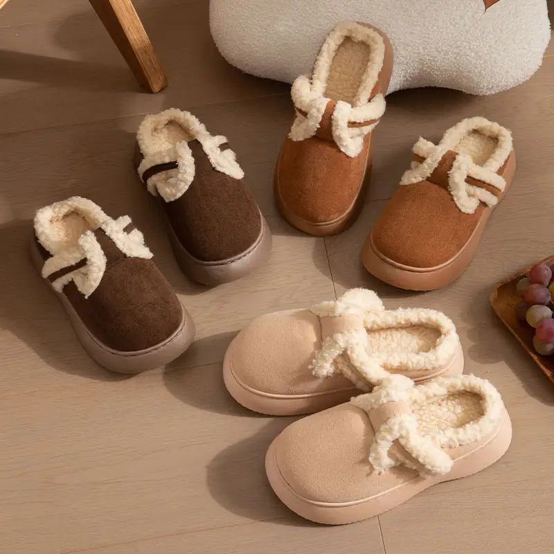 Nanbowan closed toe slippers women's winter home outdoor plush all-match ins popular Net red shoes warm cotton shoes wholesale - Image 8