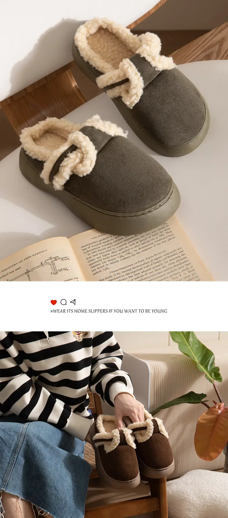 Nanbowan closed toe slippers women's winter home outdoor plush all-match ins popular Net red shoes warm cotton shoes wholesale — feature 13