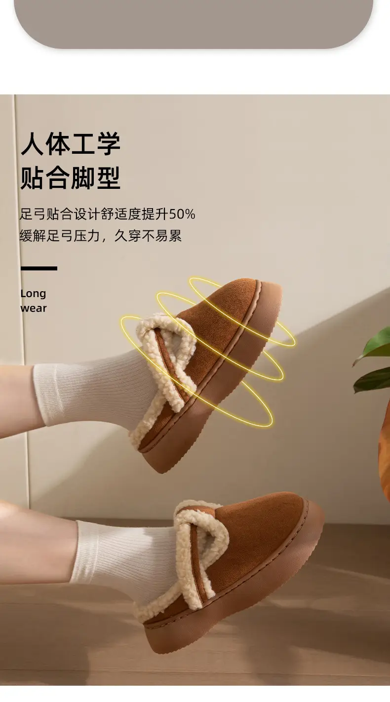 Nanbowan closed toe slippers women's winter home outdoor plush all-match ins popular Net red shoes warm cotton shoes wholesale — feature 4