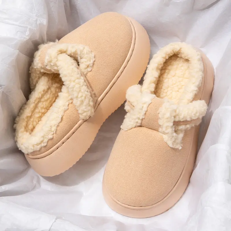 Nanbowan closed toe slippers women's winter home outdoor plush all-match ins popular Net red shoes warm cotton shoes wholesale - Image 4