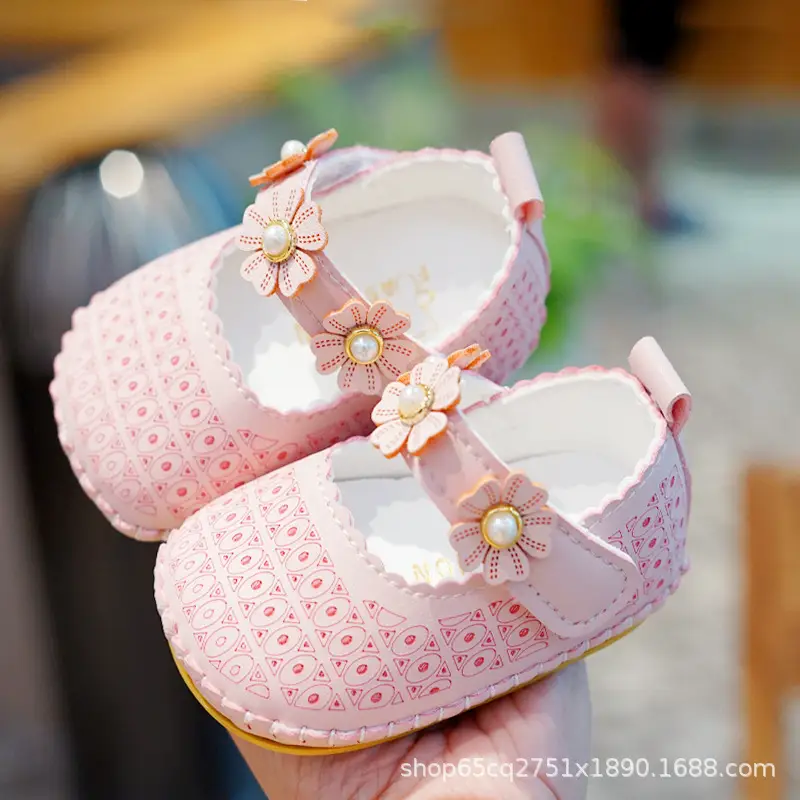 Pink Heart Pattern Toddler Shoes 0-1 Year Old