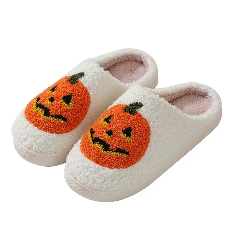 2023 new Halloween pumpkin cartoon warm winter cotton slippers men and women couple home indoor cotton slippers
