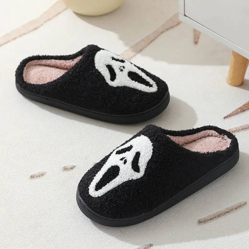 2023 new Halloween skull cartoon warm winter cotton slippers men and women couple home indoor cotton slippers