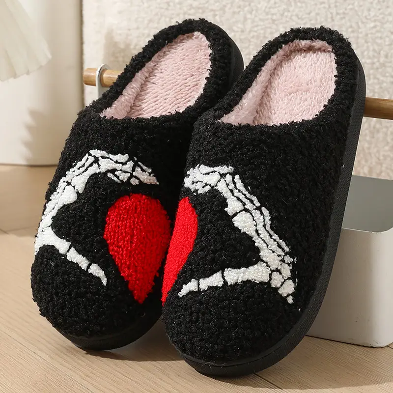 2023 new Halloween skull cartoon warm winter cotton slippers men and women couple home indoor cotton slippers