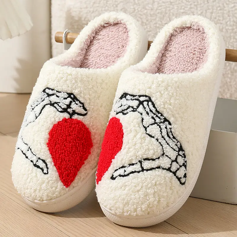 2023 new Halloween skull cartoon warm winter cotton slippers men and women couple home indoor cotton slippers