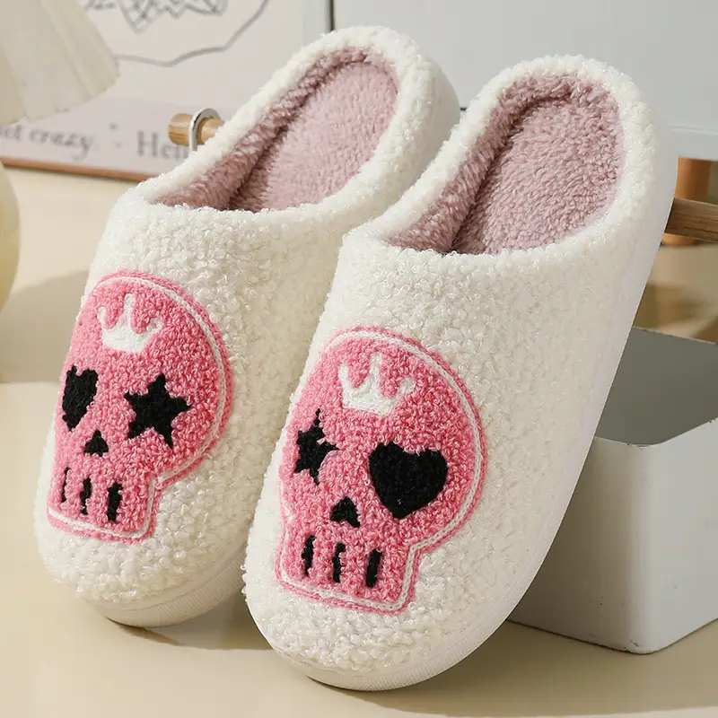 2023 new Halloween skull cartoon warm winter cotton slippers men and women couple home indoor cotton slippers