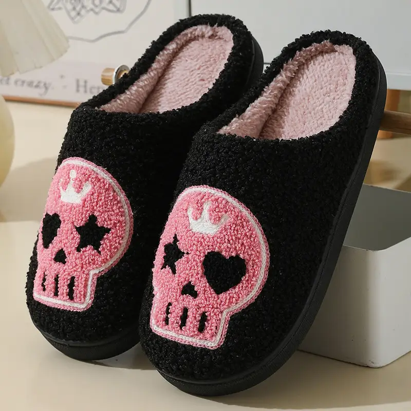 2023 new Halloween skull cartoon warm winter cotton slippers men and women couple home indoor cotton slippers