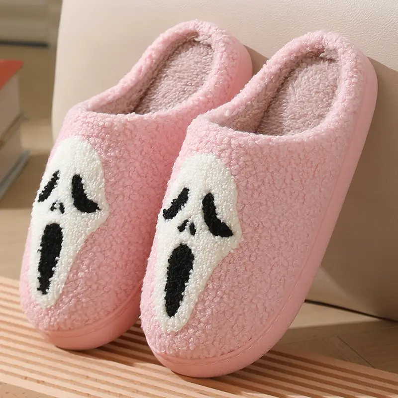 2023 new Halloween skull cartoon warm winter cotton slippers men and women couple home indoor cotton slippers