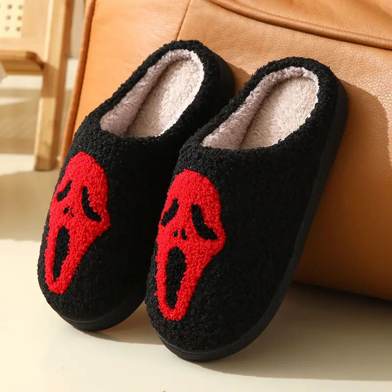 2023 new Halloween skull cartoon warm winter cotton slippers men and women couple home indoor cotton slippers