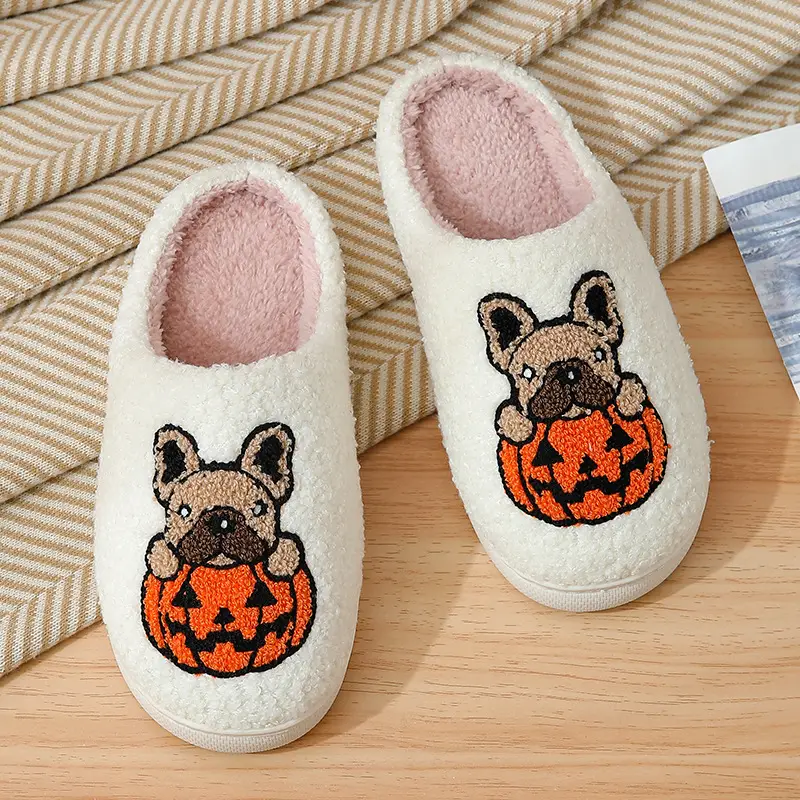2023 new Halloween skull cartoon warm winter cotton slippers men and women couple home indoor cotton slippers