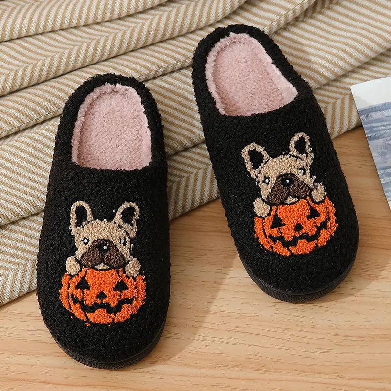 2023 new Halloween skull cartoon warm winter cotton slippers men and women couple home indoor cotton slippers