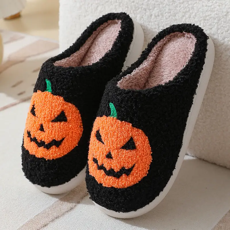 2023 new Halloween skull cartoon warm winter cotton slippers men and women couple home indoor cotton slippers