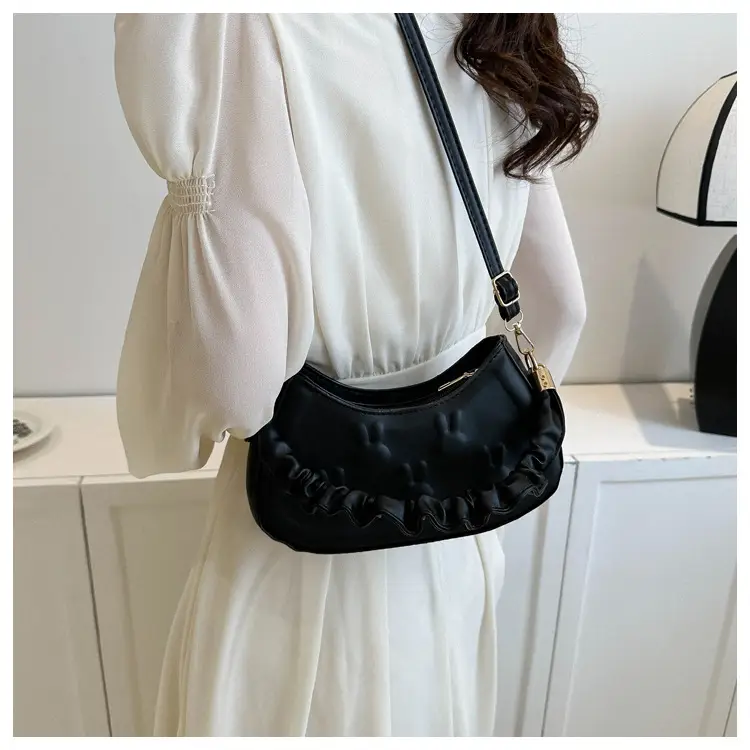 Black Embroidered Shoulder Bag for Women — feature 12
