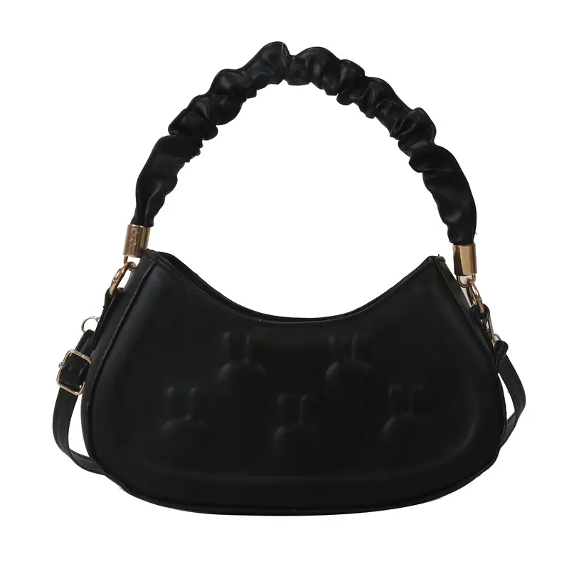 Black Embroidered Shoulder Bag for Women - Image 2