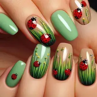 European American Short Ballet Golden French Manicure Fake Nails — feature 3