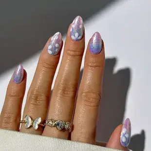 European American Short Ballet Golden French Manicure Fake Nails — feature 4