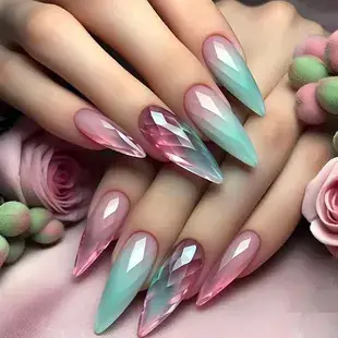 European American Short Ballet Golden French Manicure Fake Nails — feature 5