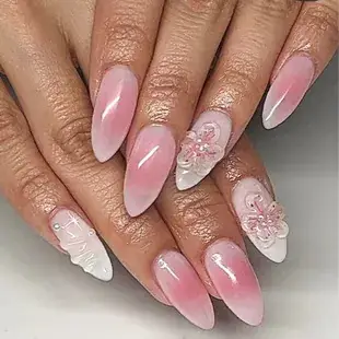 European American Short Ballet Golden French Manicure Fake Nails — feature 7