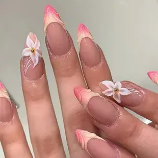 European American Short Ballet Golden French Manicure Fake Nails — feature 9