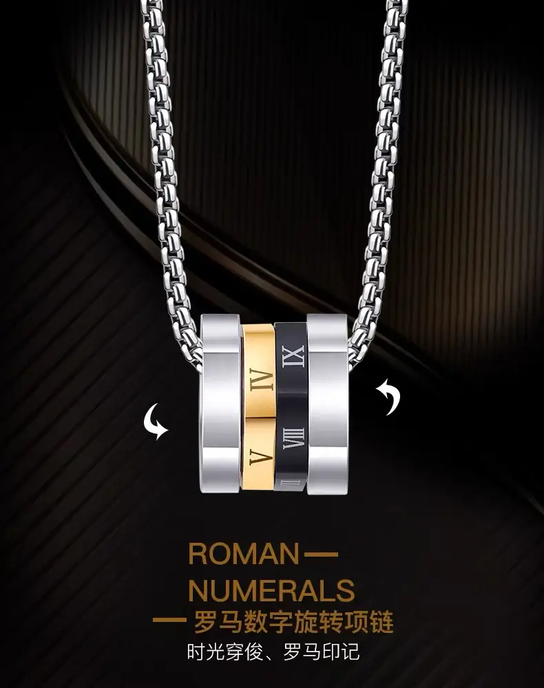 Platinum Two-Color Necklace for Men Women — feature 4
