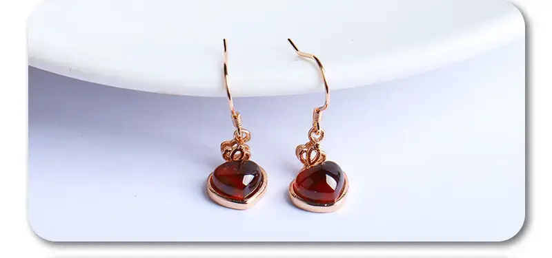 14K Rose Gold Love Inlaid Ear Hooks — feature 20