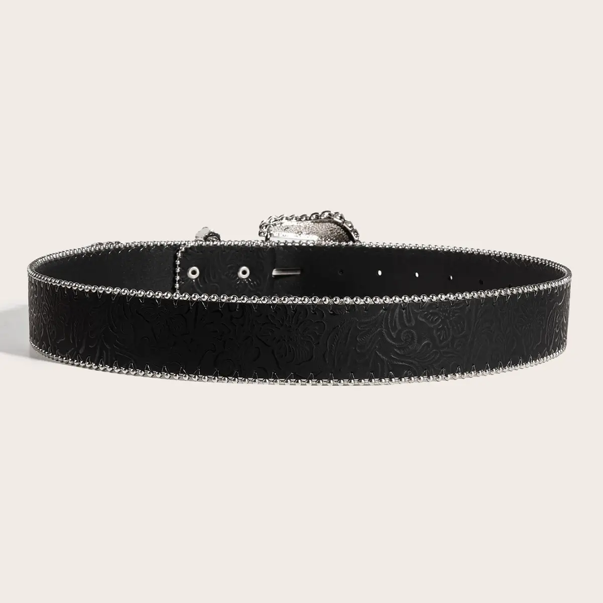 Women's American Retro Brown Leather Belt with Gold Buckle - Image 4
