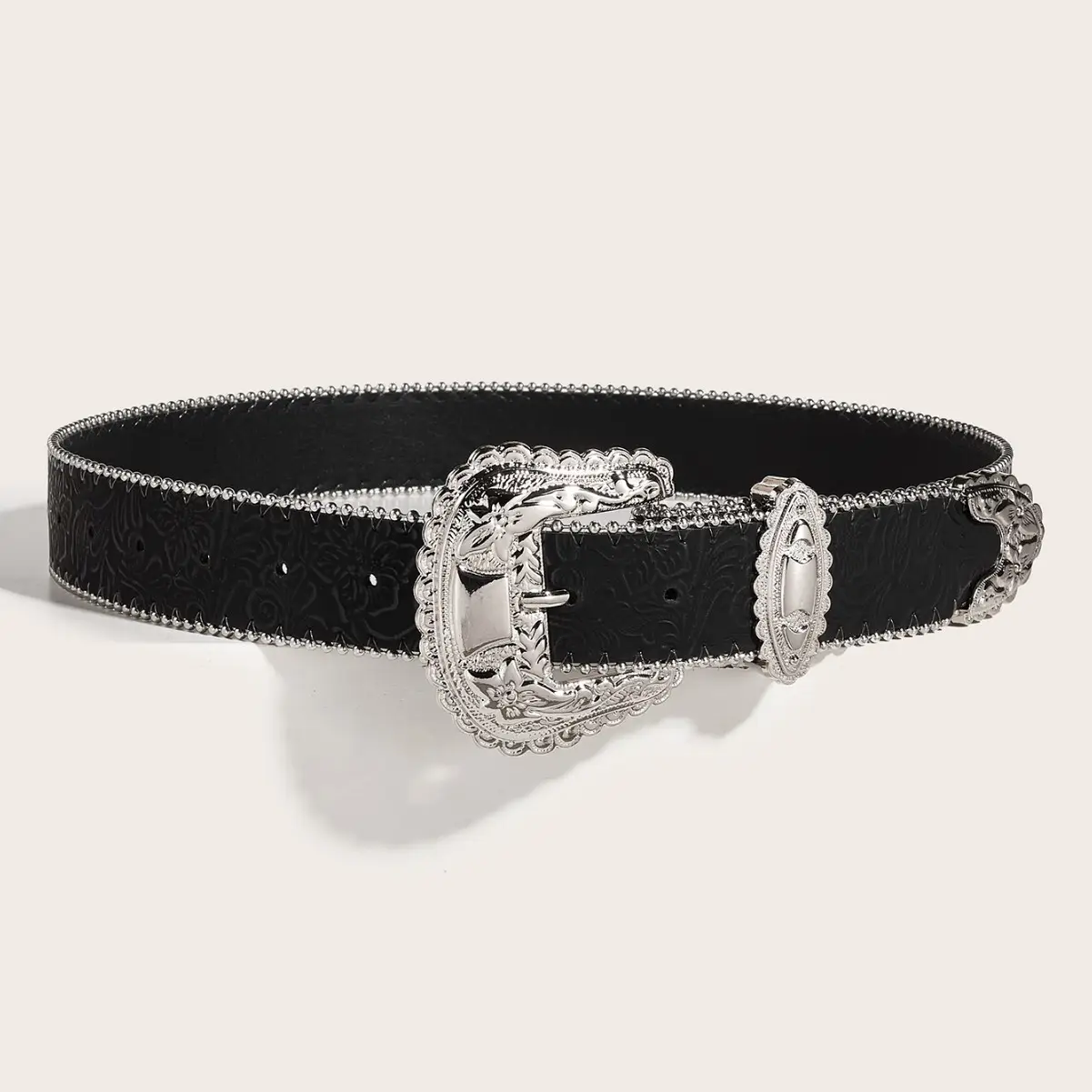 Women's American Retro Brown Leather Belt with Gold Buckle - Image 5