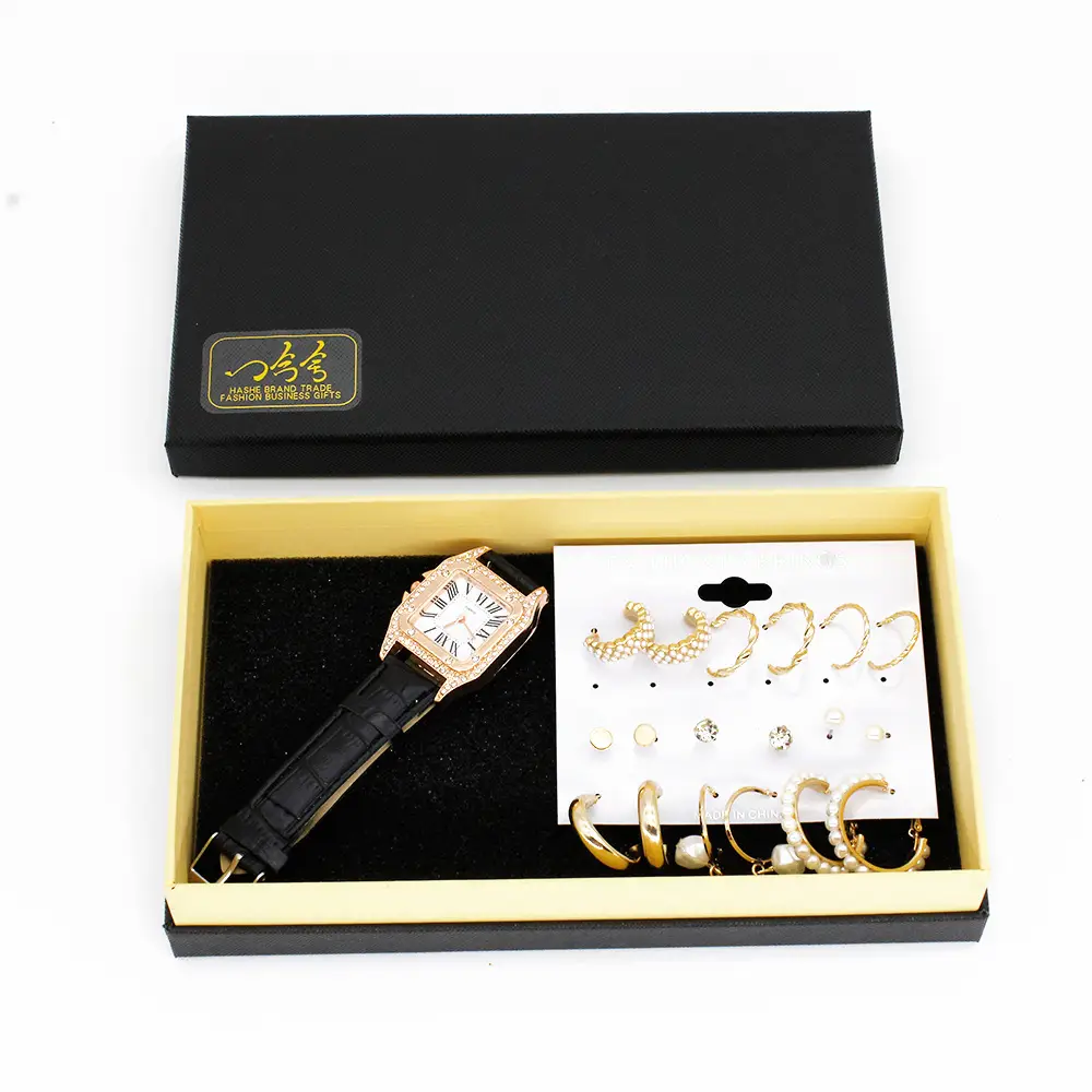 Women's Gold Plated Wristwatch & Earring Set — feature 10