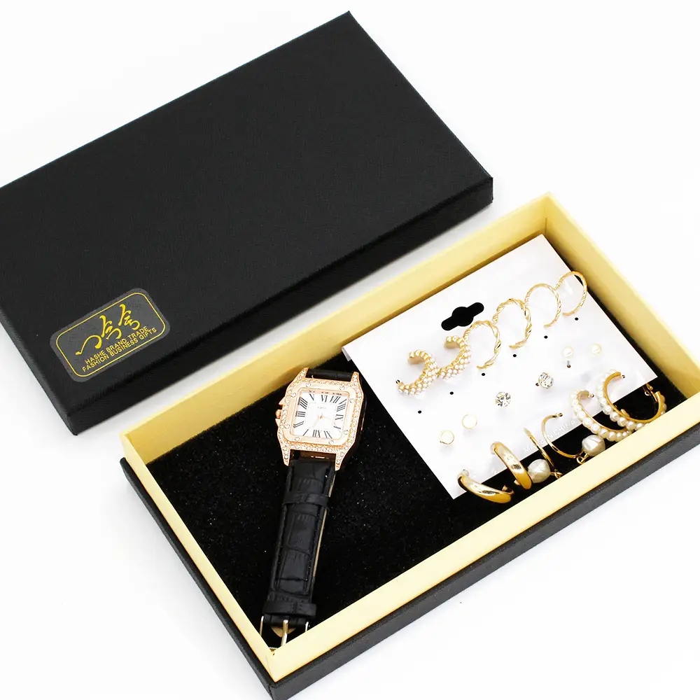 Women's Gold Plated Wristwatch & Earring Set — feature 11