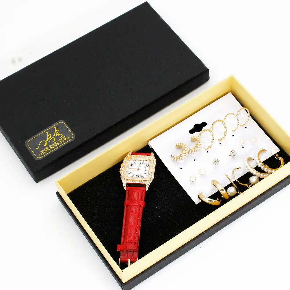 Women's Gold Plated Wristwatch & Earring Set — feature 12