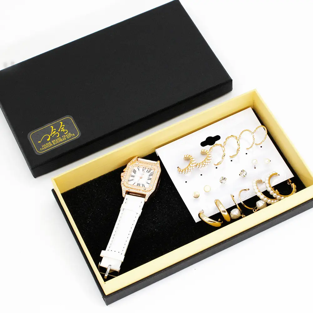 Women's Gold Plated Wristwatch & Earring Set — feature 14