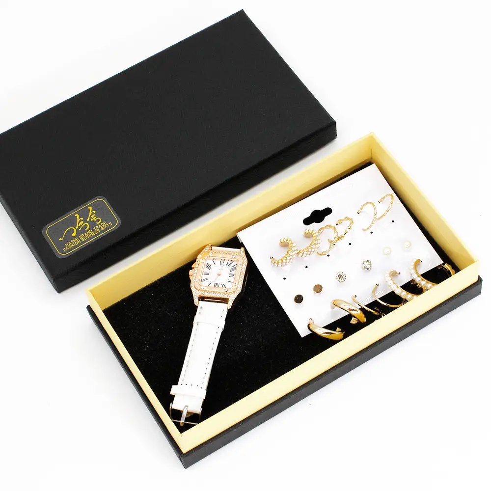 Women's Gold Plated Wristwatch & Earring Set — feature 15