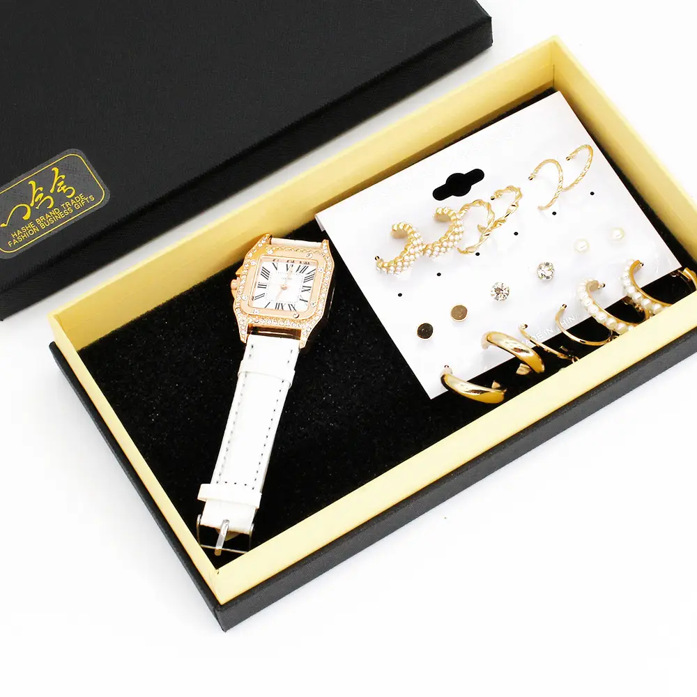 Women's Gold Plated Wristwatch & Earring Set — feature 8