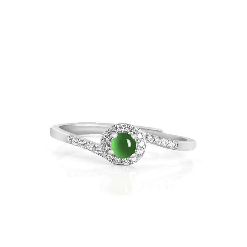 S925 Silver Emerald Ink Ice Style Women's Ring - Image 3