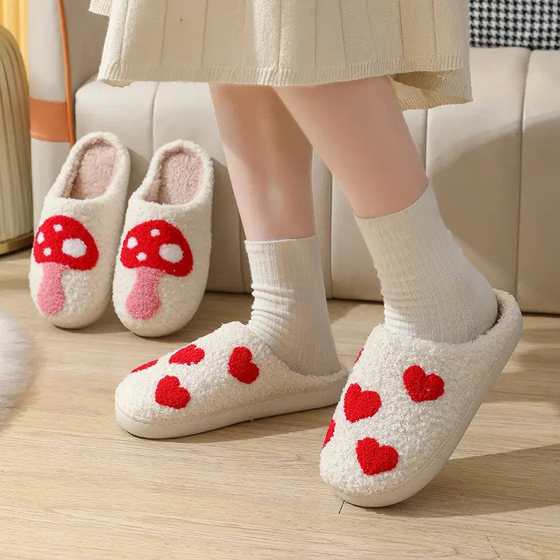 Cross-border New Autumn and Winter Rainbow Cotton Slippers for Men and Women Wholesale Household Non-slip Home Indoor Warm Cotton Shoes for Hair